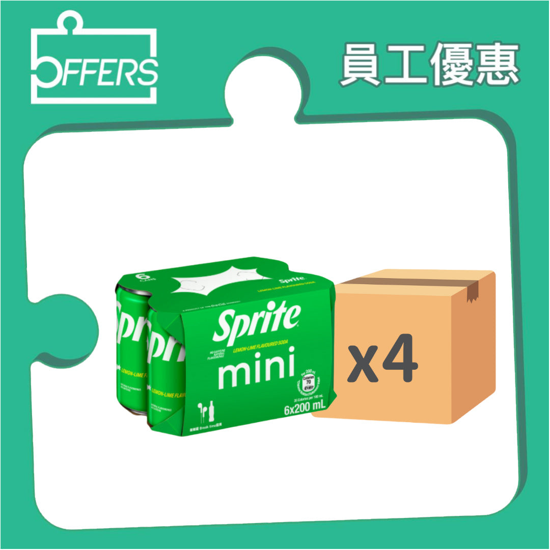可口可樂 - 雪碧迷你罐200mL 6罐裝*4排